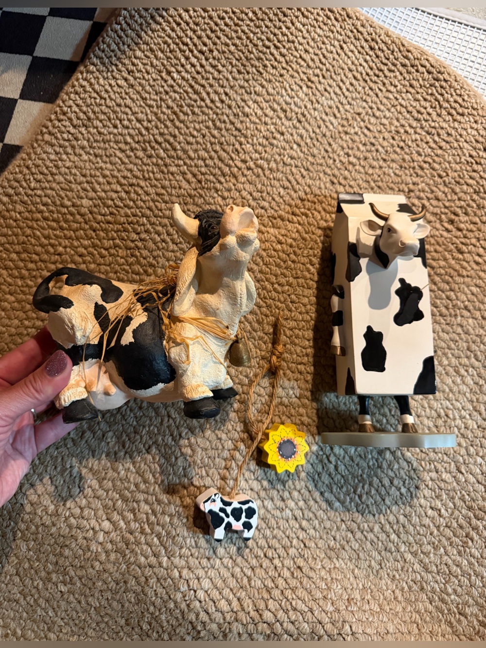 Hand-Painted Black and White Cow Figurine - Home Accents